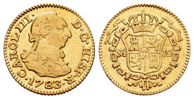 Carlos III (1759-1788). 1/2 escudo. 1783. Madrid. JD. (Cal-774). Au. 1,74 g. MBC. Est...120,00.