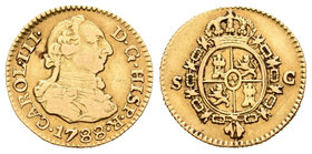 Carlos III (1759-1788). 1/2 escudo. 1788. Sevilla. C. (Cal-808). Au. 1,71 g. MBC-/MBC. Est...110,00.