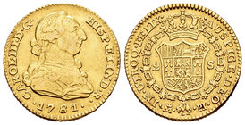 Carlos III (1759-1788). 2 escudos. 1781. Madrid. PJ. (Cal-454). Au. 6,69 g. MBC/MBC+. Est...240,00.