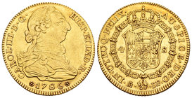 Carlos III (1759-1788). 4 escudos. 1786. Madrid. DV. (Cal-311). Au. 13,37 g. EBC-. Est...750,00.