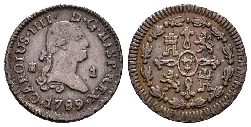 Carlos IV (1788-1808). 1 maravedí. 1799. Segovia. (Cal-1546). Ae. 1,12 g. EBC-. ...