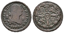 Carlos IV (1788-1808). 2 maravedís. 1797. Segovia. (Cal-1530). Ae. 2,19 g. BC+. Est...15,00.