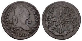 Carlos IV (1788-1808). 2 maravedís. 1801. Segovia. (Cal-1533). Ae. 2,22 g. BC. Est...12,00.