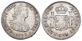 Carlos IV (1788-1808). 1 real. 1800. México. FM. (Cal-1146). Ag. 3,35 g. Buen ejemplar. EBC-. Est...75,00.