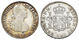 Carlos IV (1788-1808). 1 real. 1800. México. FM. (Cal-1146). Ag. 3,32 g. MBC-. Est...45,00.