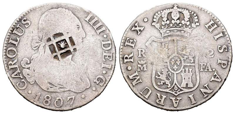 Carlos IV (1788-1808). 2 reales. 1807. Madrid. FA. (Cal-978). Ag. 5,48 g. Resell...