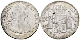 Carlos IV (1788-1808). 8 reales. 1800. México. FM. (Cal-695). Ag. 26,95 g. Parte de brillo original. EBC. Est...125,00.