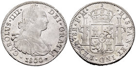 Carlos IV (1788-1808). 8 reales. 1800. México. FM. (Cal-695). Ag. 26,89 g. MBC-/MBC. Est...60,00.