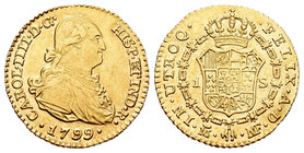 Carlos IV (1788-1808). 1 escudo. 1799. Madrid. MF. (Cal-498). Au. 3,31 g. MBC+. Est...160,00.