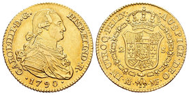 Carlos IV (1788-1808). 2 escudos. 1790. Madrid. MF. (Cal-324). Au. 6,74 g. EBC-. Est...320,00.