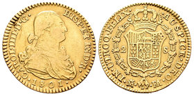Carlos IV (1788-1808). 2 escudos. 1801. Madrid. FA. (Cal-342). Au. 6,71 g. BC+/MBC-. Est...230,00.