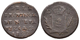 Fernando VII (1808-1833). 1 octavo. 1822. Nueva Vizcaya. (Cal-1631). Ae. 3,05 g. Rara. MBC/BC. Est...90,00.