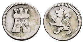 Fernando VII (1808-1833). 1/4 real. Rioxa. (Cal-1477). Ag. 0,82 g. Castillo pequeño. MBC-. Est...50,00.
