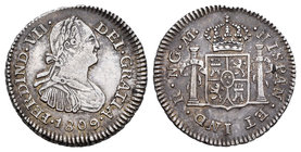 Fernando VII (1808-1833). 1/2 real. 1809. Guatemala. M. (Cal-1280). Ag. 1,76 g. Busto de Carlos IV. Pátina. Rara. MBC+. Est...300,00.