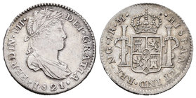 Fernando VII (1808-1833). 1 real. 1821. Guatemala. M. (Cal-1124). Ag. 3,37 g. MBC+. Est...90,00.