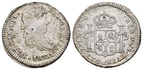 Fernando VII (1808-1833). 1 real. 1821. Zacatecas. RG. (Cal-1255). Ag. 3,68 g. MBC. Est...50,00.