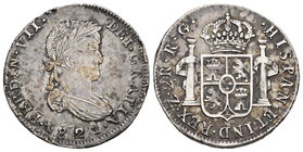 Fernando VII (1808-1833). 2 reales. 1821. Zacatecas. RG. (Cal-1080). Ag. 6,81 g. MBC. Est...45,00.