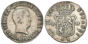 Fernando VII (1808-1833). 4 reales. 1823. Barcelona. SP. (Cal-833). Ag. 5,85 g. Tipo "cabezón". Rara. MBC-. Est...75,00.