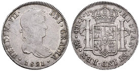 Fernando VII (1808-1833). 4 reales. 1821. Lima. JP. (Cal-750). Ag. 13,31 g. BC+/MBC+. Est...90,00.