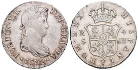 Fernando VII (1808-1833). 4 reales. 1832. Sevilla. JB. (Cal-820). Ag. 13,55 g. Suave pátina. MBC+. Est...80,00.