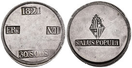 Fernando VII (1808-1833). 30 sous. 1821. Mallorca. (Cal-525). Ag. 26,48 g. MBC+. Est...160,00.