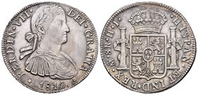 Fernando VII (1808-1833). 8 reales. 1810. México. HJ. (Cal-543). Ag. 26,88 g. Busto imaginario. EBC. Est...150,00.