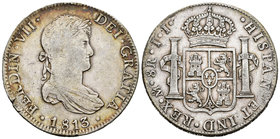 Fernando VII (1808-1833). 8 reales. 1813. México. JJ. (Cal-551). Ag. 27,01 g. Leve defecto en el canto. MBC-/MBC. Est...60,00.