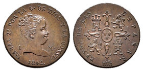 Isabel II (1833-1868). 1 maravedí. 1842. Segovia. (Cal-567). Ae. 1,48 g. EBC+. Est...80,00.