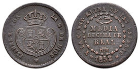 Isabel II (1833-1868). 1/2 décima de real. 1852. Segovia. (Cal-585). Ae. 1,96 g. MBC-. Est...20,00.