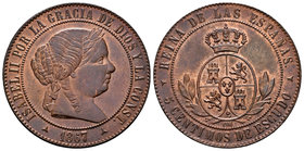 Isabel II (1833-1868). 5 céntimos. 1867. Segovia. OM. (Cal-632). Ae. 12,60 g. Restos de brillo original. EBC. Est...100,00.