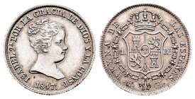 Isabel II (1833-1868). 1 real. 1847. Madrid. CL. (Cal-415). Ag. 1,47 g. EBC. Est...100,00.