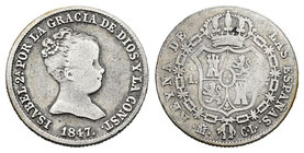Isabel II (1833-1868). 1 real. 1847. Madrid. CL. (Cal-415). Ag. 1,45 g. BC. Est...15,00.