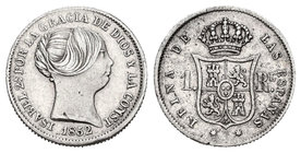 Isabel II (1833-1868). 1 real. 1852. Madrid. (Cal-418). Ag. 1,32 g. MBC-. Est...18,00.