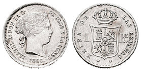Isabel II (1833-1868). 1 real. 1860. Madrid. (Cal-422). Ag. 1,32 g. EBC-. Est...50,00.