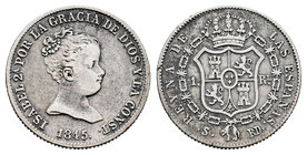 Isabel II (1833-1868). 1 real. 1845. Sevilla. RD. (Cal-429). Ag. 1,48 g. MBC. Est...65,00.