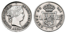 Isabel II (1833-1868). 1 real. 1864. Sevilla. (Cal-444). Ag. 1,26 g. Limpiada. EBC-. Est...75,00.