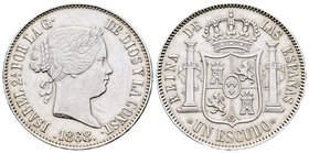 Isabel II (1833-1868). 1 escudo. 1868 *18-68. Madrid. (Cal-254). Ag. 12,94 g. EBC-. Est...90,00.