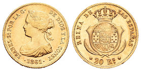Isabel II (1833-1868). 20 reales. 1861. Madrid. (Cal-119). Au. 1,76 g. Mínimos golpecitos. Escasa. EBC-. Est...200,00.