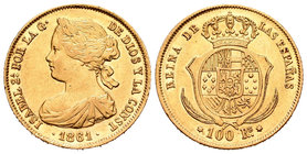 Isabel II (1833-1868). 100 reales. 1861. Madrid. (Cal-26). Au. 8,29 g. EBC. Est...320,00.