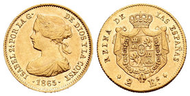 Isabel II (1833-1868). 2 escudos. 1865. Madrid. (Cal-122). Au. 1,65 g. EBC. Est...120,00.