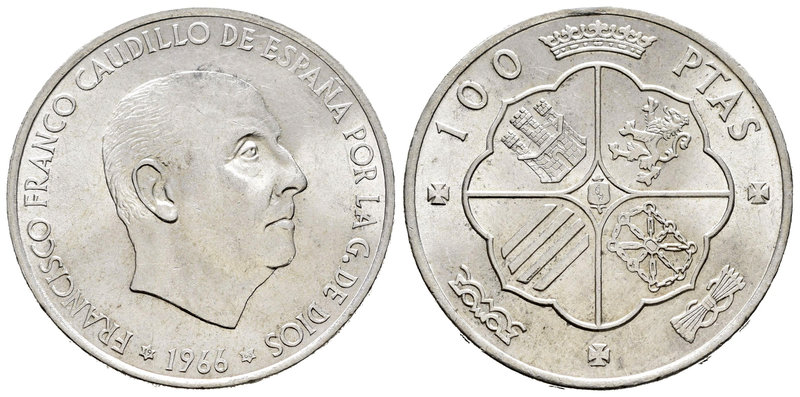 Estado Español (1936-1975). 100 pesetas. 1966*19-68. Madrid. (Cal-13). Ag. 19,01...