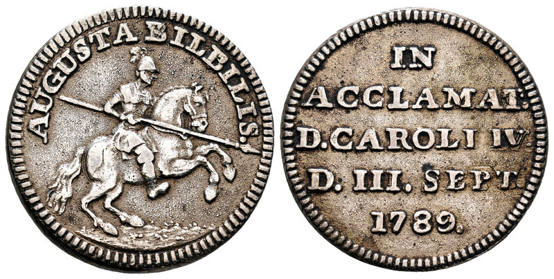 Carlos IV (1788-1808). Medalla de proclamación. 1789. Calatayud (Zaragoza). (H-2...