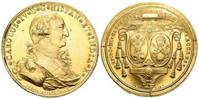 Carlos IV (1788-1808). Medalla. 1789. Guadalajara. (H-137 variante). Ae. 35,71 g. Proclamación del Episcopado y del Capítulo Catedraliceo de Guadalaja...