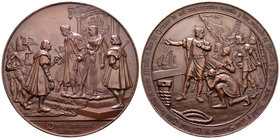 Alfonso XIII (1886-1931). Medalla. 1892. Madrid. (Avm-556). Ae. 186,62 g. IV Centenario Descubrimiento de América. Grabador: B. Maura (grabador oficia...