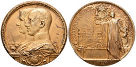 Alfonso XIII (1886-1931). Medalla. 1929. Barcelona. Ag. 73,67 g. Exposición Internacional de Barceloa 1929. Grabador: E. Ausió. A.P. en reverso (A. Pe...