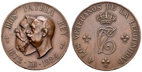 Carlos VII (1872-1876). Medalla. 1924. Ae. 17,14 g. Medalla a los veteranos carlistas. Estuvo en aro. MBC+. Est...110,00.