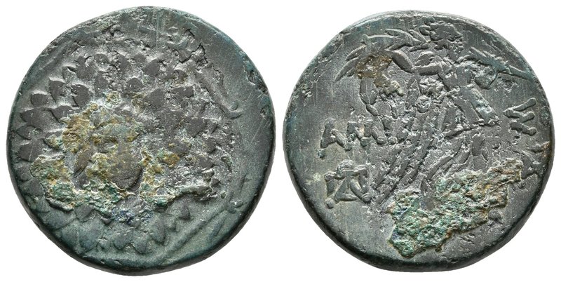 PONTOS, Amisos. 85-65 a.C. Tiempos de Mithradates VI Eupator. A/ Aegis de frente...