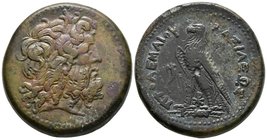 PTOLOMEO III Euergetes. Trióbolo. 246-222 a.C. Alejandría (Egipto). A/ Cabeza diademada de Zeus-Ammon a derecha. R/ Aguila con alas cerradas a izquier...