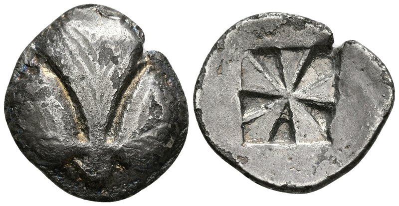 SELINOS, Sicilia. Didracma. 540-515 a.C. A/ Hoja de selinon. R/ Cuadrado incuso ...