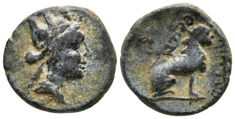 THRACIA. Lysimacheia. Ae17. 309-220 a.C. A/ Cabeza de Tyche con corona mural der...